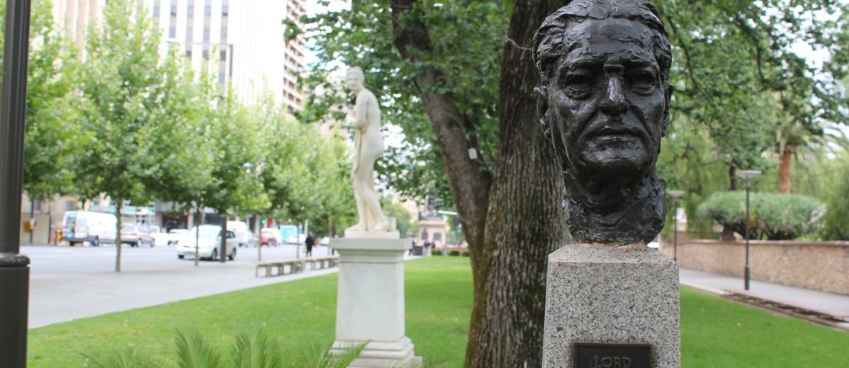 Bust of Lord Florey, North Terrace, Adelaide, 2013