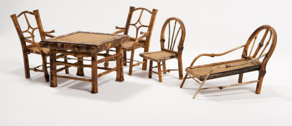 Image: cane chairs and table