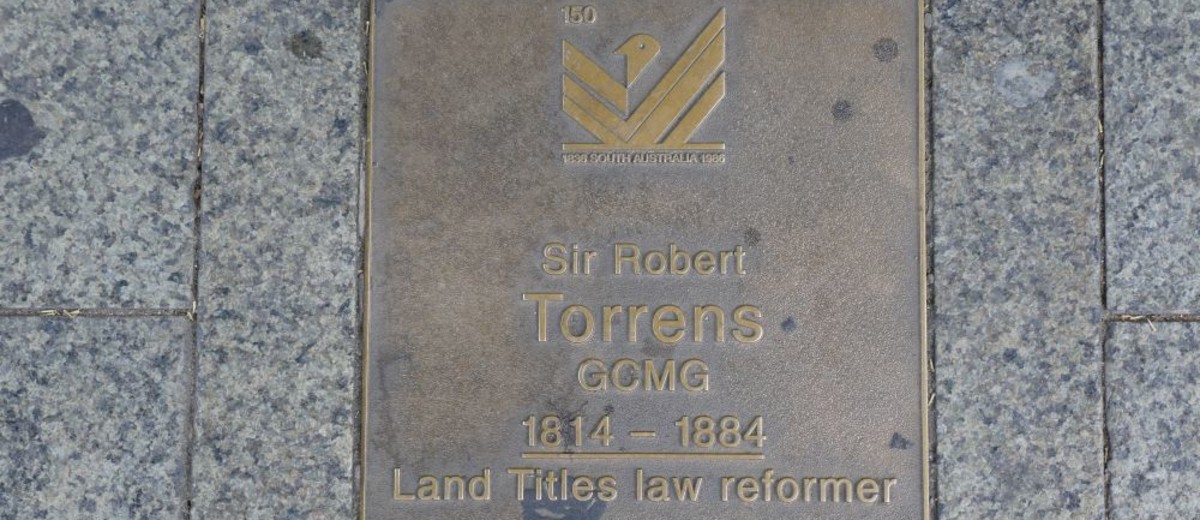Image: Sir Robert Torrens Plaque 