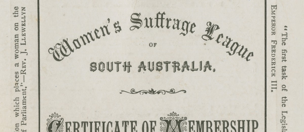 Image: Women's Suffrage League Membership Form