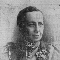 Image: newspaper photo of woman's head and shoulders