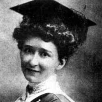 Image: head and shoulders shot of young woman wearing mortar board