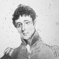 Image: Painted self-portrait of a man in military uniform