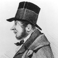 Image: drawing of a man in profile wearing a top hat