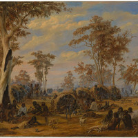 'Adelaide, a tribe of natives on the banks of the river Torrens' 1850