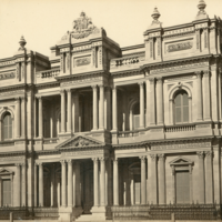 Image: ornate facade of a bank building