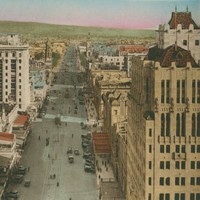 Image: Colour image of a central city street