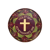 Image: purple badge with cross and violet images