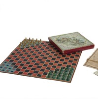 Image: board game with pieces set out