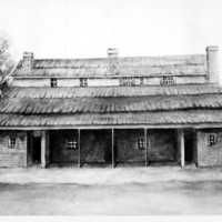 Image: A sketch of the first Supreme Court in South Australia