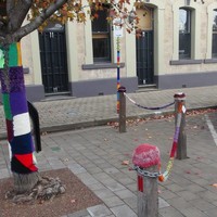 Image: knitting on bollards