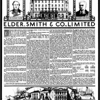 Image: newspaper page with images of people and buildings