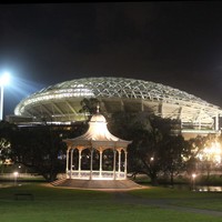 Elder Park rotunda at night with Adelaide Oval, September 2013