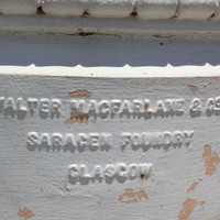 Makers mark on Elder Park rotunda Walter Macfarlane & Co Saracen Foundry Glasgow