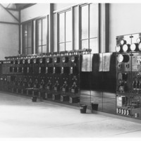 Bank of dials and meters in a power station