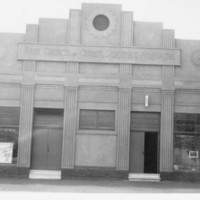 Image: Photograph showing the original First Church of Christ Scientist in Adelaide with its double entrance doors and its Art Deco style architecture 