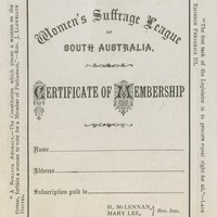 Image: Women's Suffrage League Membership Form