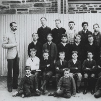 Black and white photograph of boys at Sturt Street Primary School, 1887. 