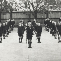 Image: Children from Sturt Street School Drum and Fife Band standing in formation, c. 1935