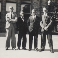 Black and white photograph of four male teachers from Sturt Street School, taken in around 1935.