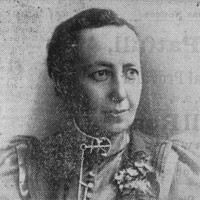 Image: newspaper photo of woman's head and shoulders