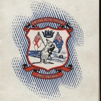 Image: emblem with kangaroo and flags