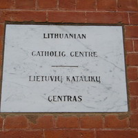 White marble, plaque for the Adelaide Lithuanian Catholic Centre