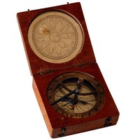 Image: compass in wooden case