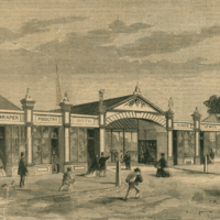Image: engraving of a market entrance