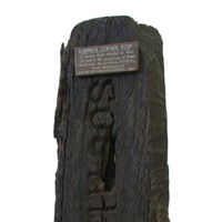 Image: wooden post inscribed 'South Australia'