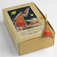 Image: Box showing image of rockets with the label 'jet plane'