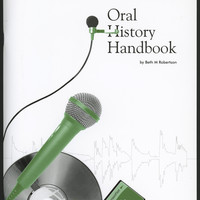 Image: the cover of the Oral History Handbook depicting a microphone and CD