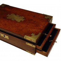 Image: wooden box with two open drawers