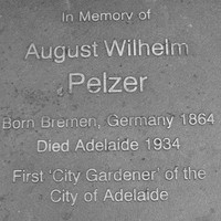 August Wilhelm Pelzer plaque on North Terrace