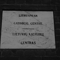 White marble, plaque for the Adelaide Lithuanian Catholic Centre