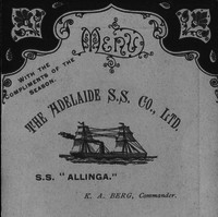 Image: Christmas card front showing steamship