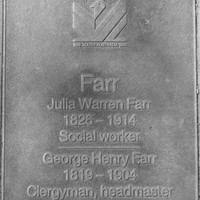 Jubilee 150 walkway plaque of George and Julia Farr