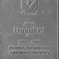 Jubilee 150 walkway plaque of Alfred Hannaford