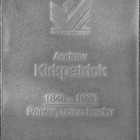 Jubilee 150 walkway plaque of Andrew Alexander Kirkpatrick