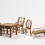 Image: cane chairs and table