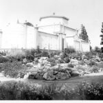 Image: Glasshouse surrounded by a rockery garden