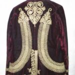 Image: Burgundy velvet male jacket.