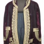 Image: Burgundy velvet male jacket.