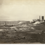 Image: Black and white photograph of a landscape view of Kapunda Mines in the late nineteenth century