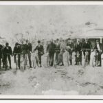 Image: group of male cyclists on bicycles at Mount Gambier