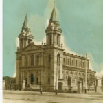 Image: a church with two spires