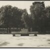 Image: large concrete trough engraved with memorial dates