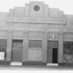 Image: Exterior of Art Deco style church and associated book shop