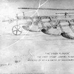 Rough sketch of the first single furrow stump jumping plough known as 'the Vixen' made by Mr. R. B. Smith of Kalkabury in June 1876