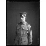 Image: A photographic portrait of a young man in a First World War-era Australian Army military uniform